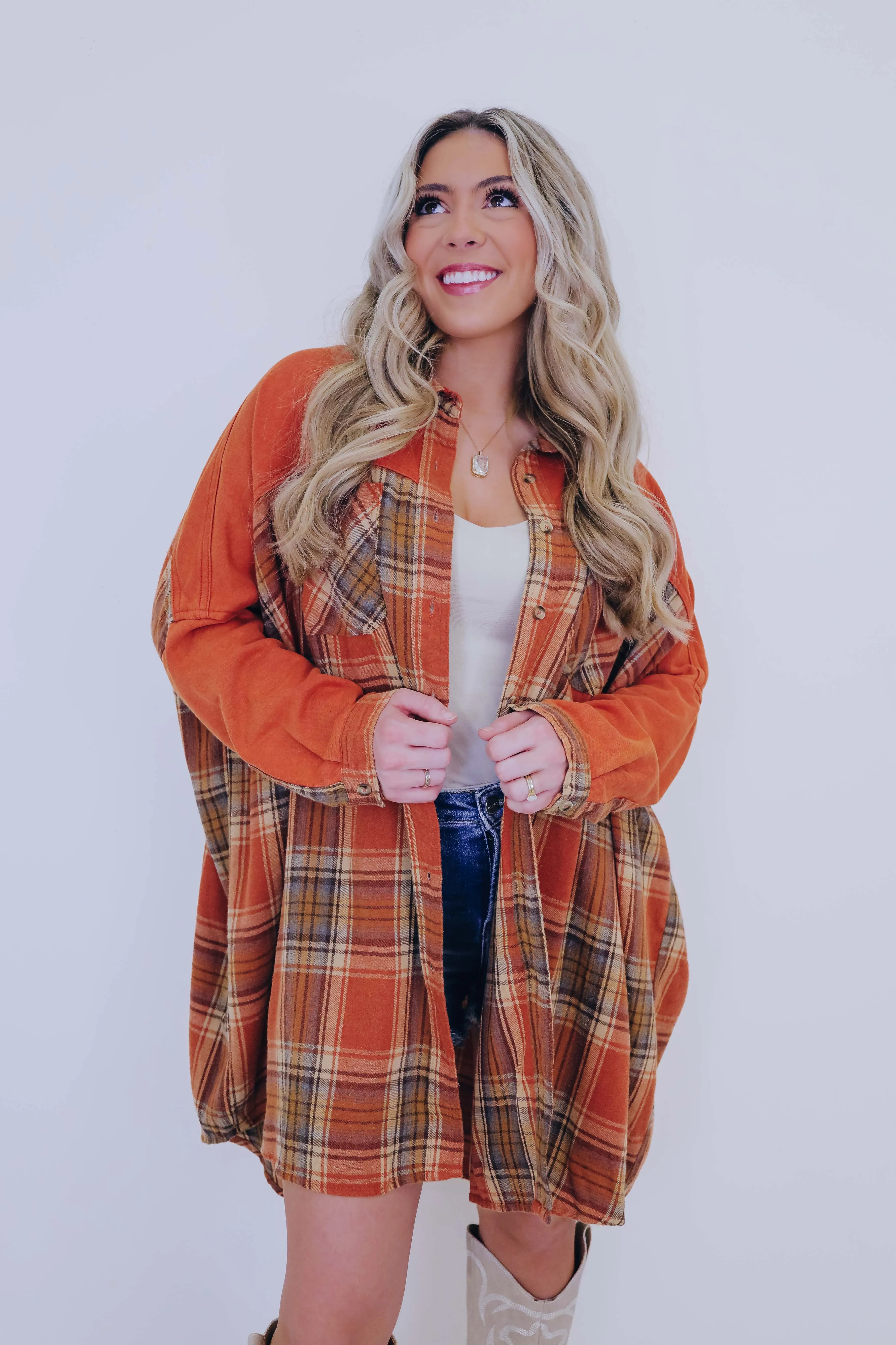 Playfully Plaid Longline Shacket