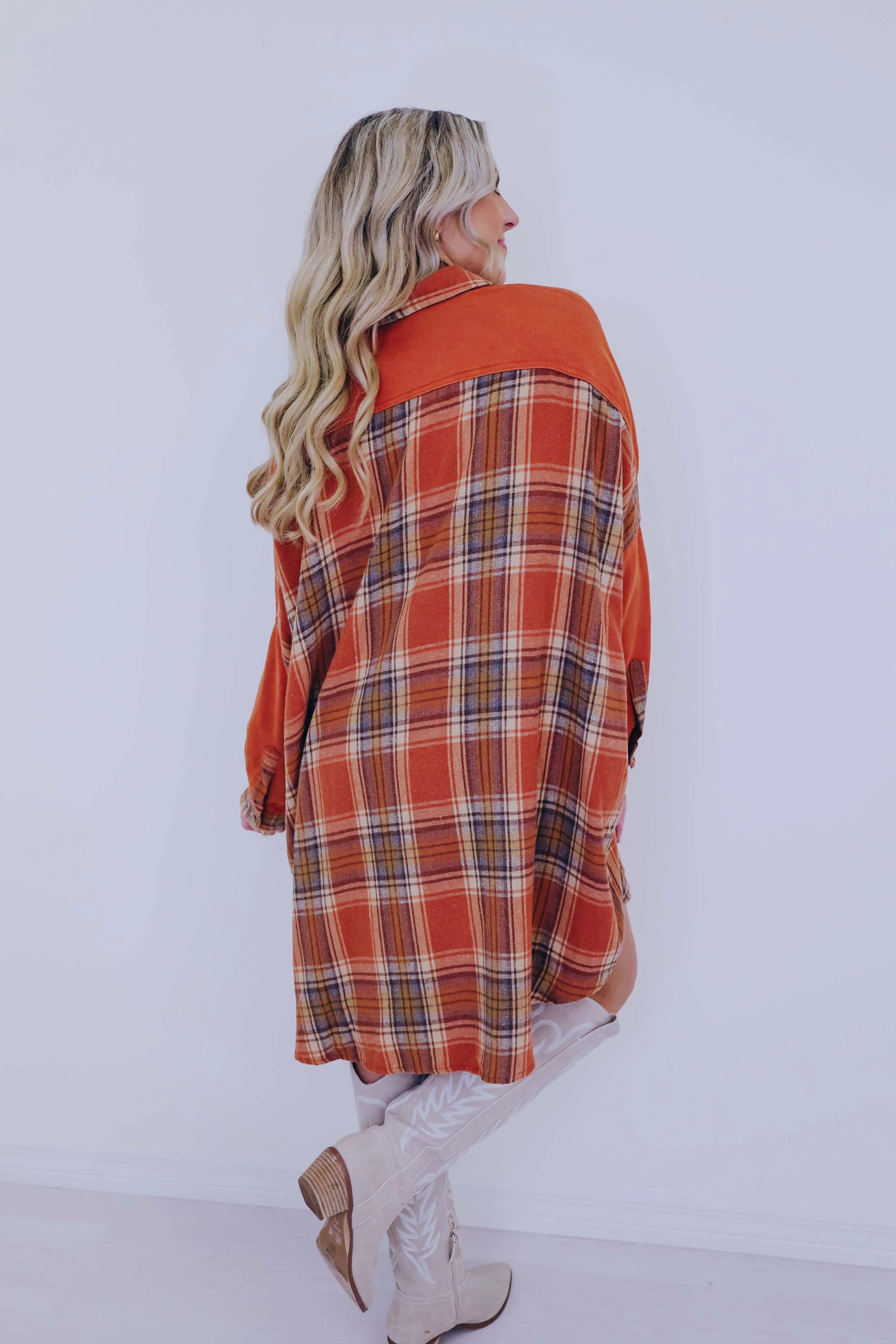 Playfully Plaid Longline Shacket