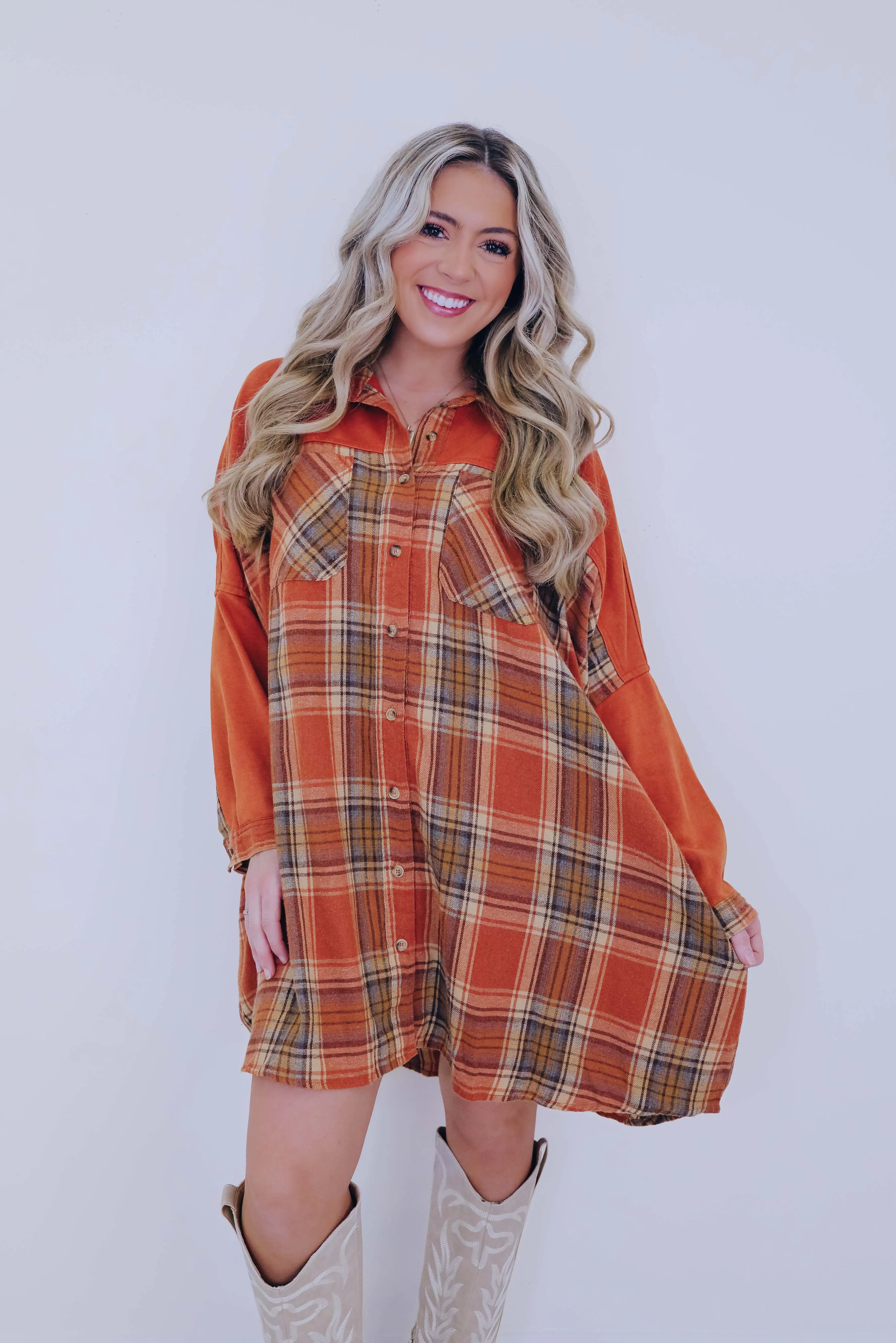 Playfully Plaid Longline Shacket