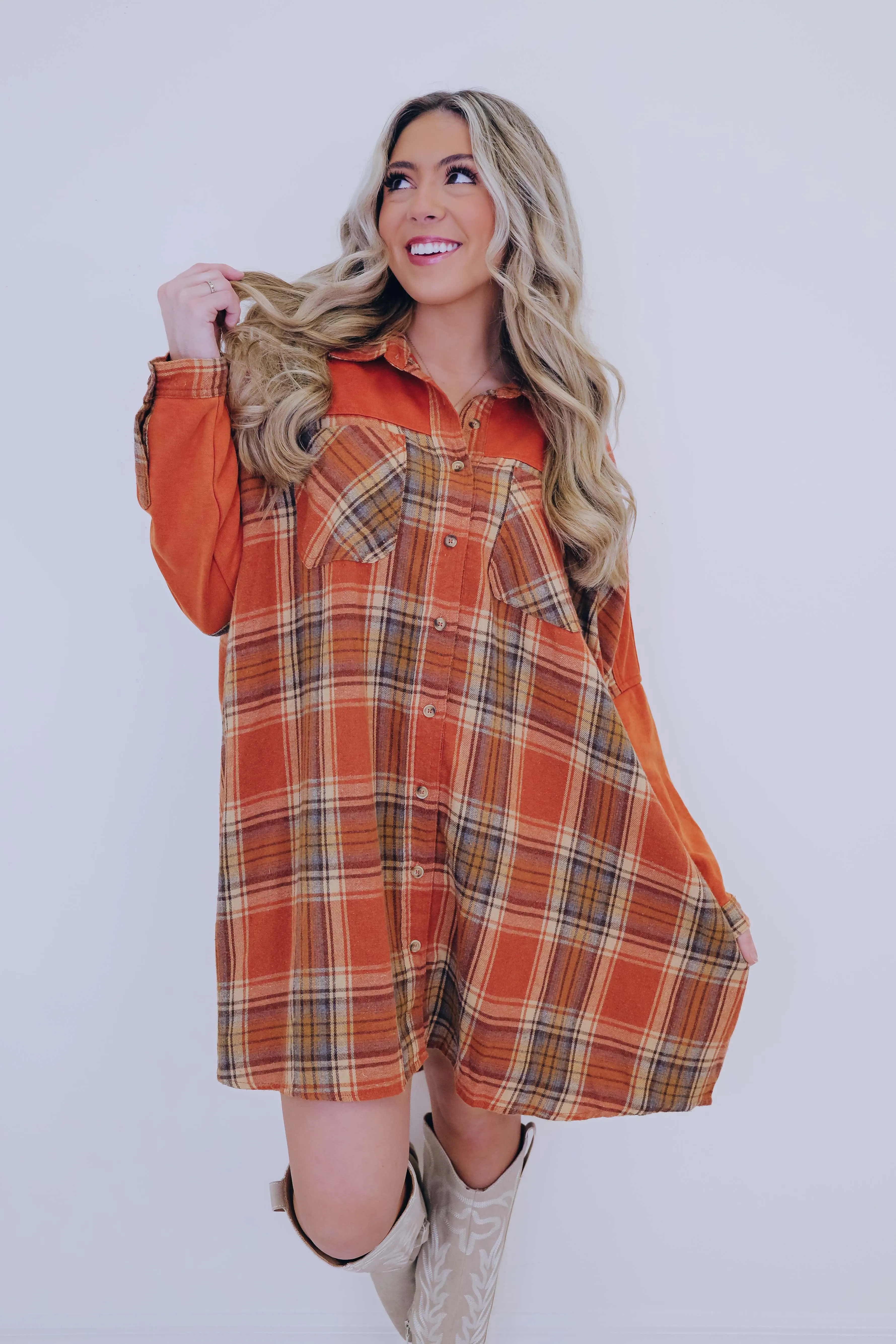 Playfully Plaid Longline Shacket