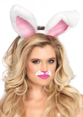 Plush Bunny Rabbit Ears Headband (White)