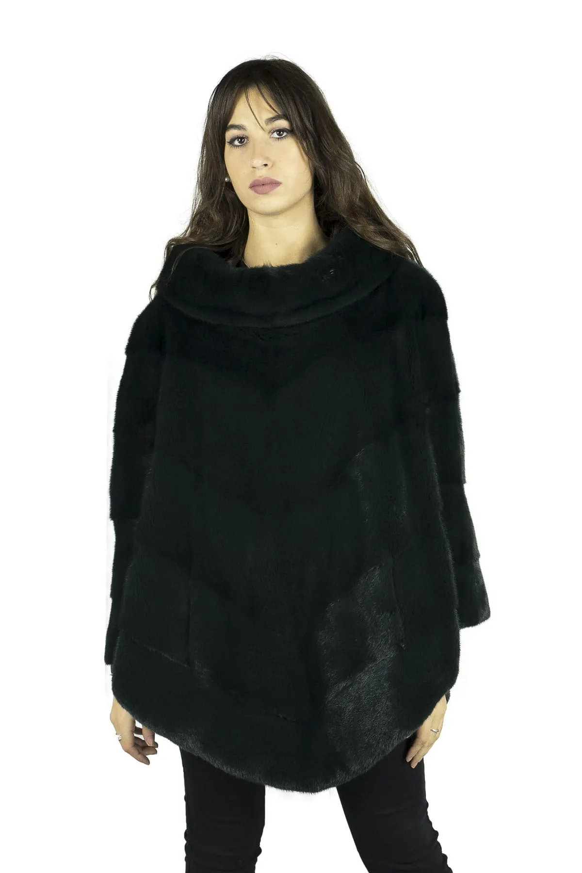 Poncho in mink Green