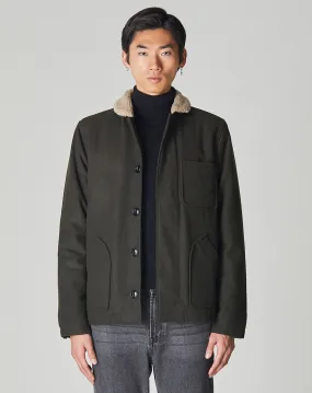 PORCO MENS N1 SHERPA COLLARED JACKET | KHAKI