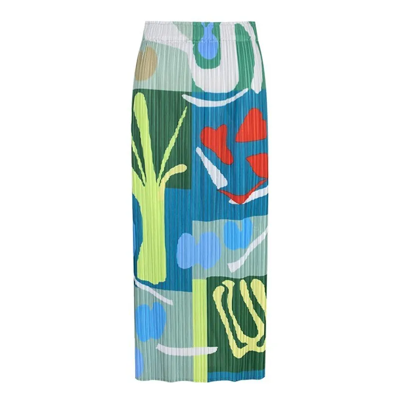 Pre Order:  Summer Print Pleated Skirt