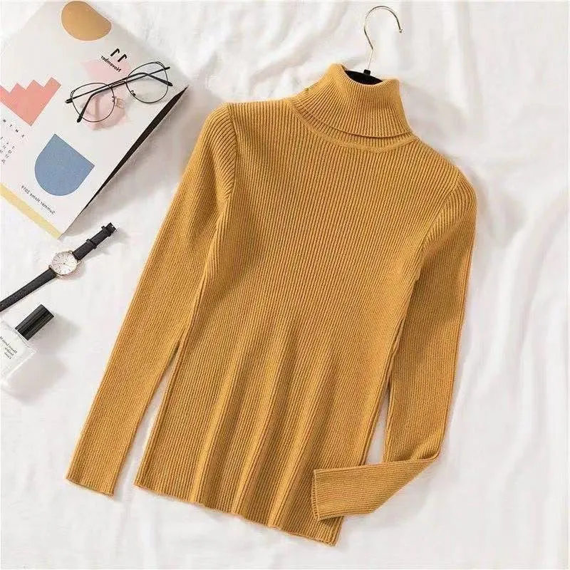 Pullovers Women Turtleneck Sweaters Fashion Spring Long Sleeve Female Jumper Autumn Korean Basic Top Soft Knitted Sweater