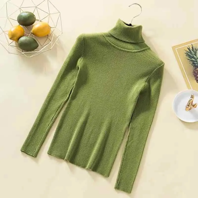 Pullovers Women Turtleneck Sweaters Fashion Spring Long Sleeve Female Jumper Autumn Korean Basic Top Soft Knitted Sweater