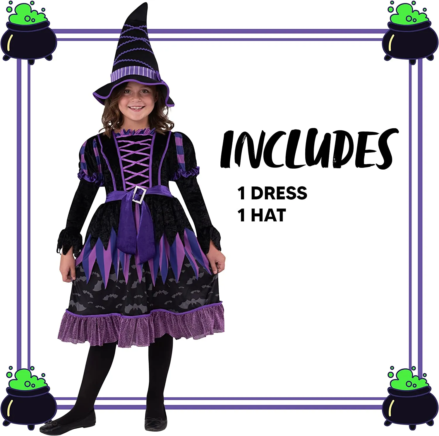 Purple witch costume tattered skirt for Girls - Child