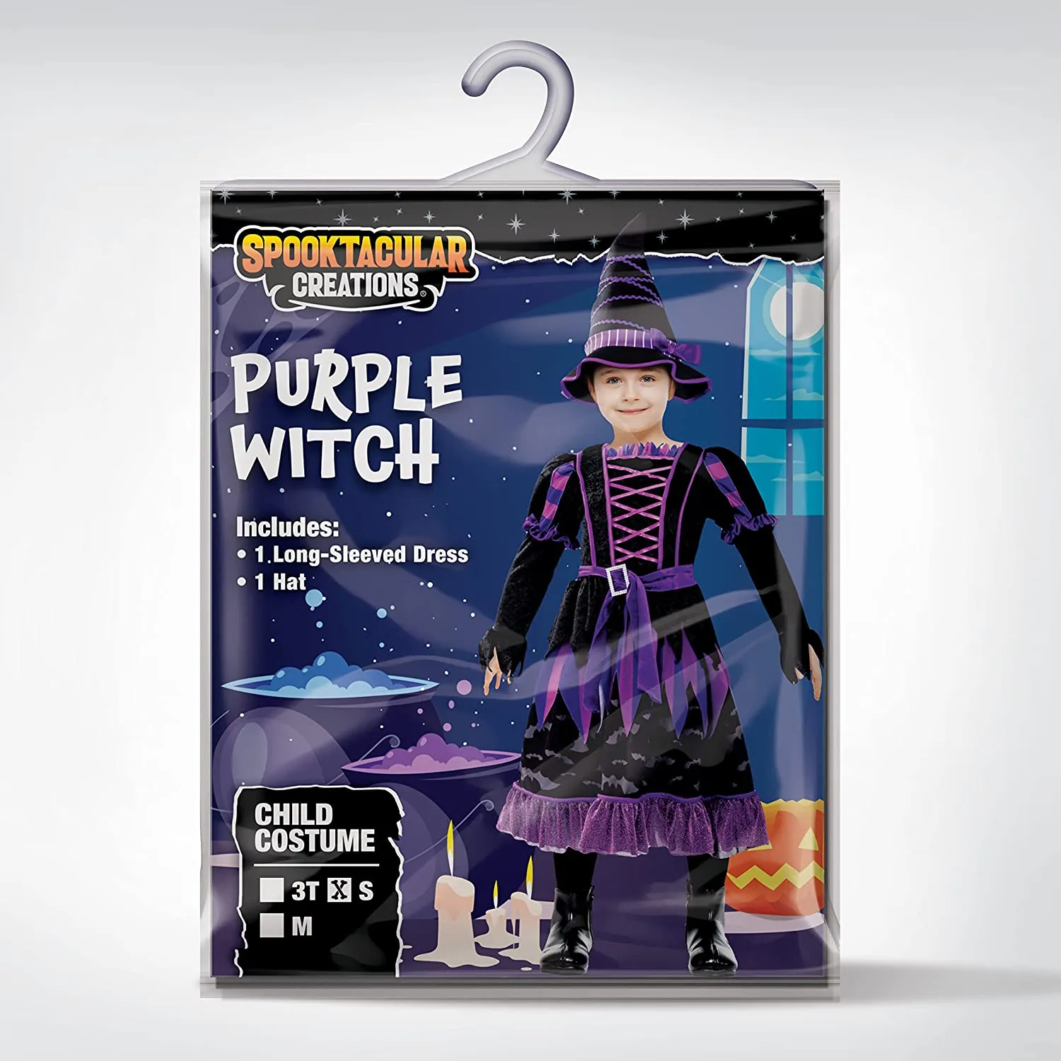 Purple witch costume tattered skirt for Girls - Child