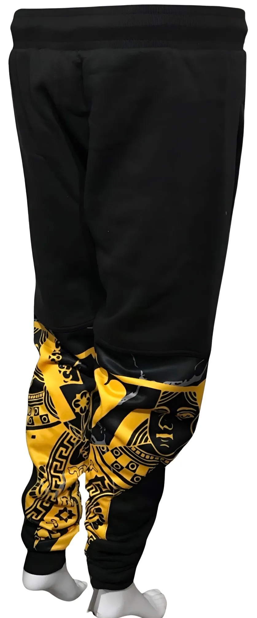 ^QUEEN OF HEARTS^ LUXURY *GOLD* JOGGER SWEATPANTS (CUT & SEW) (EMBROIDERED LOGO)