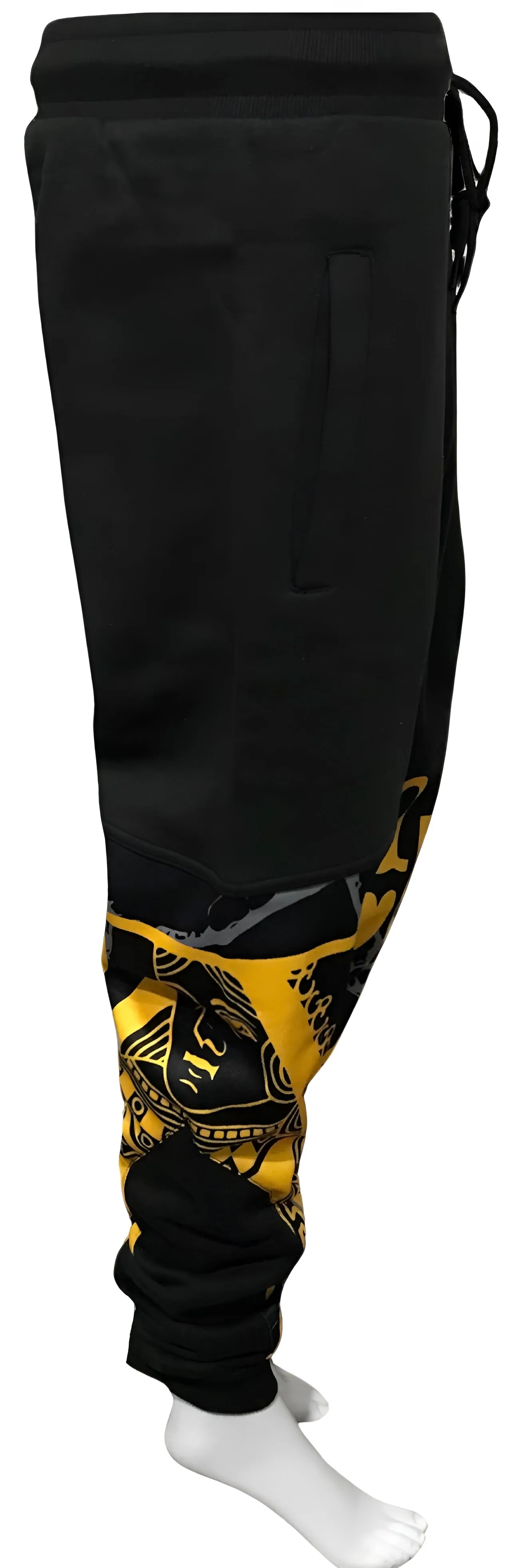 ^QUEEN OF HEARTS^ LUXURY *GOLD* JOGGER SWEATPANTS (CUT & SEW) (EMBROIDERED LOGO)