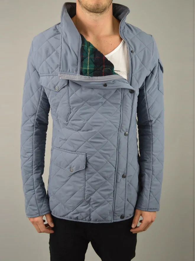 Quilted Jacket - Blue/ Grey