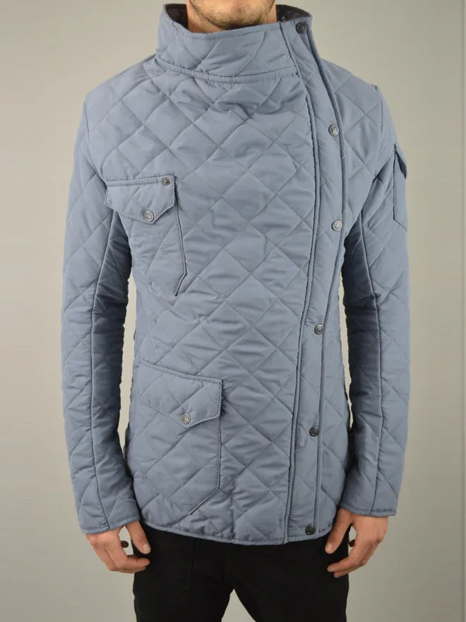 Quilted Jacket - Blue/ Grey