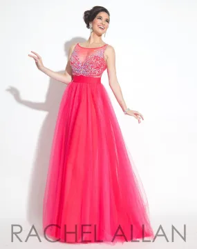 Rachel Allan 6955 Watermelon Illusion Tulle A-Line Dress