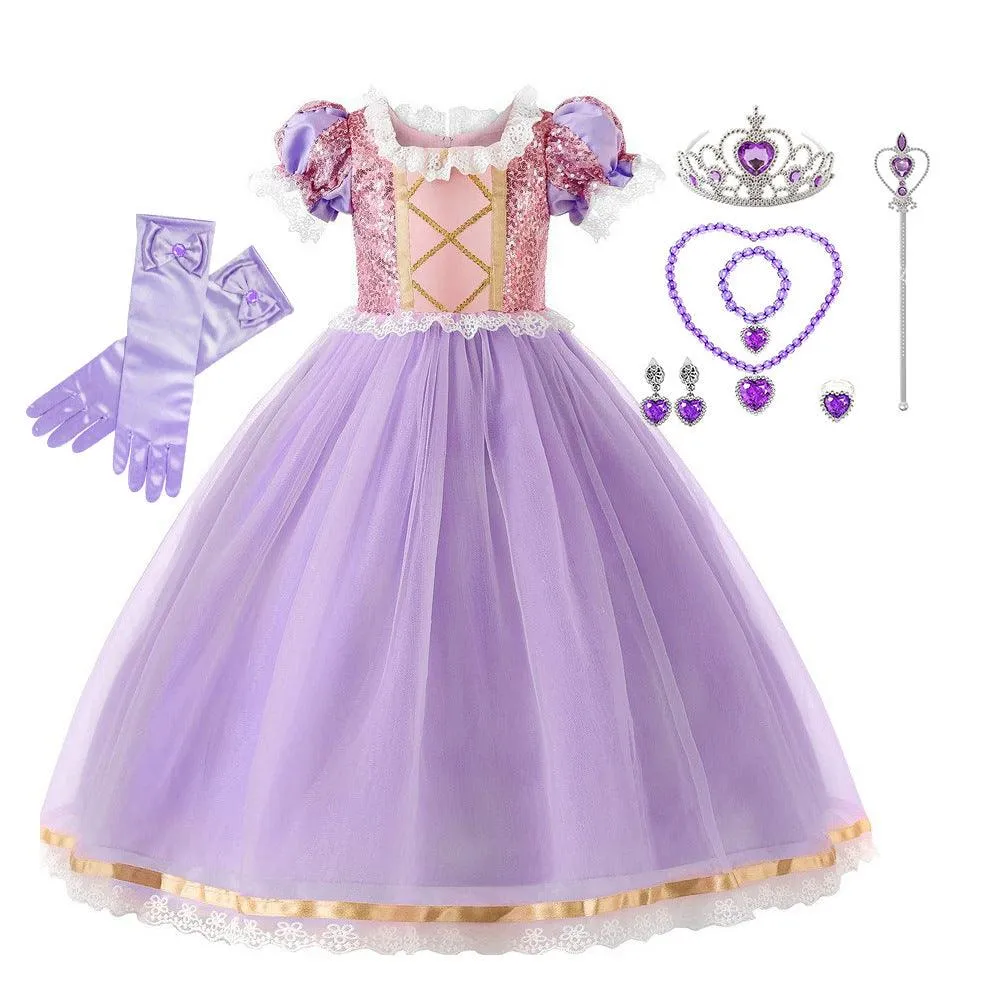 Rapunzel costume comes with corresponding accessories