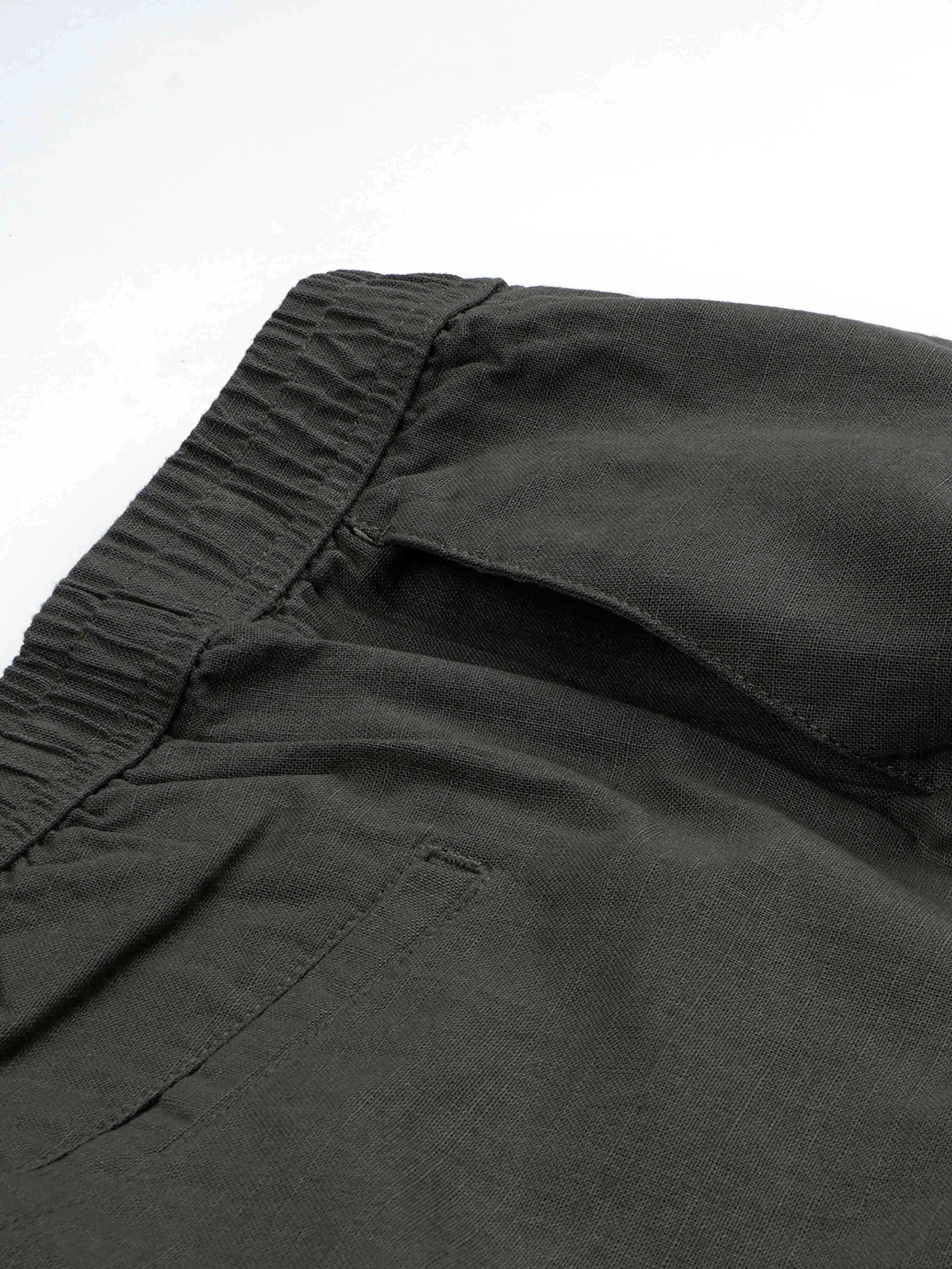 Raw Slub Relaxed Olive Flexiwaist Pants