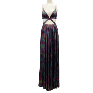 Retrofete Midnight Iridescent Jett Cut-Out Detail Maxi Dress