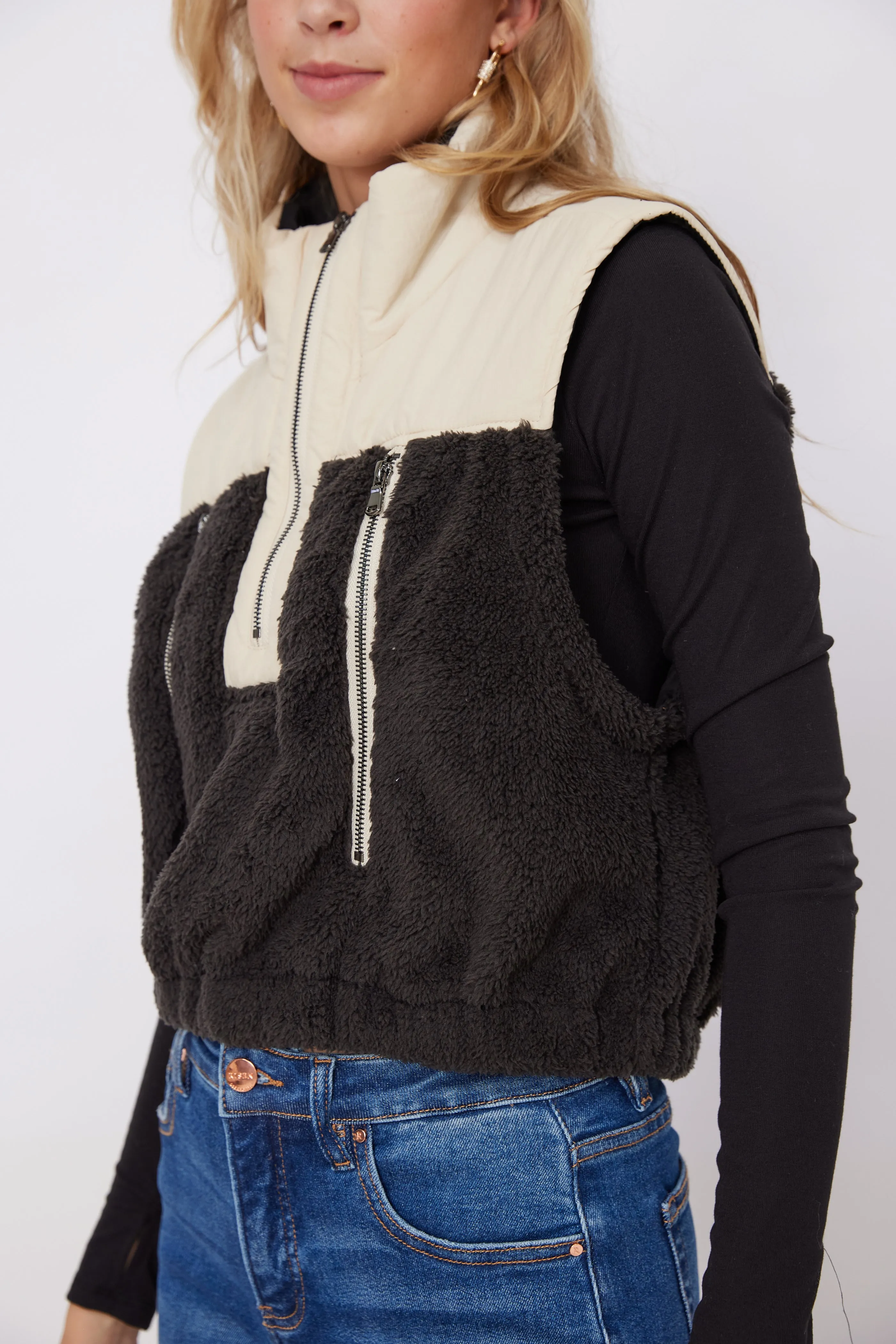 SALE - Burgess Half Zip Sherpa Vest