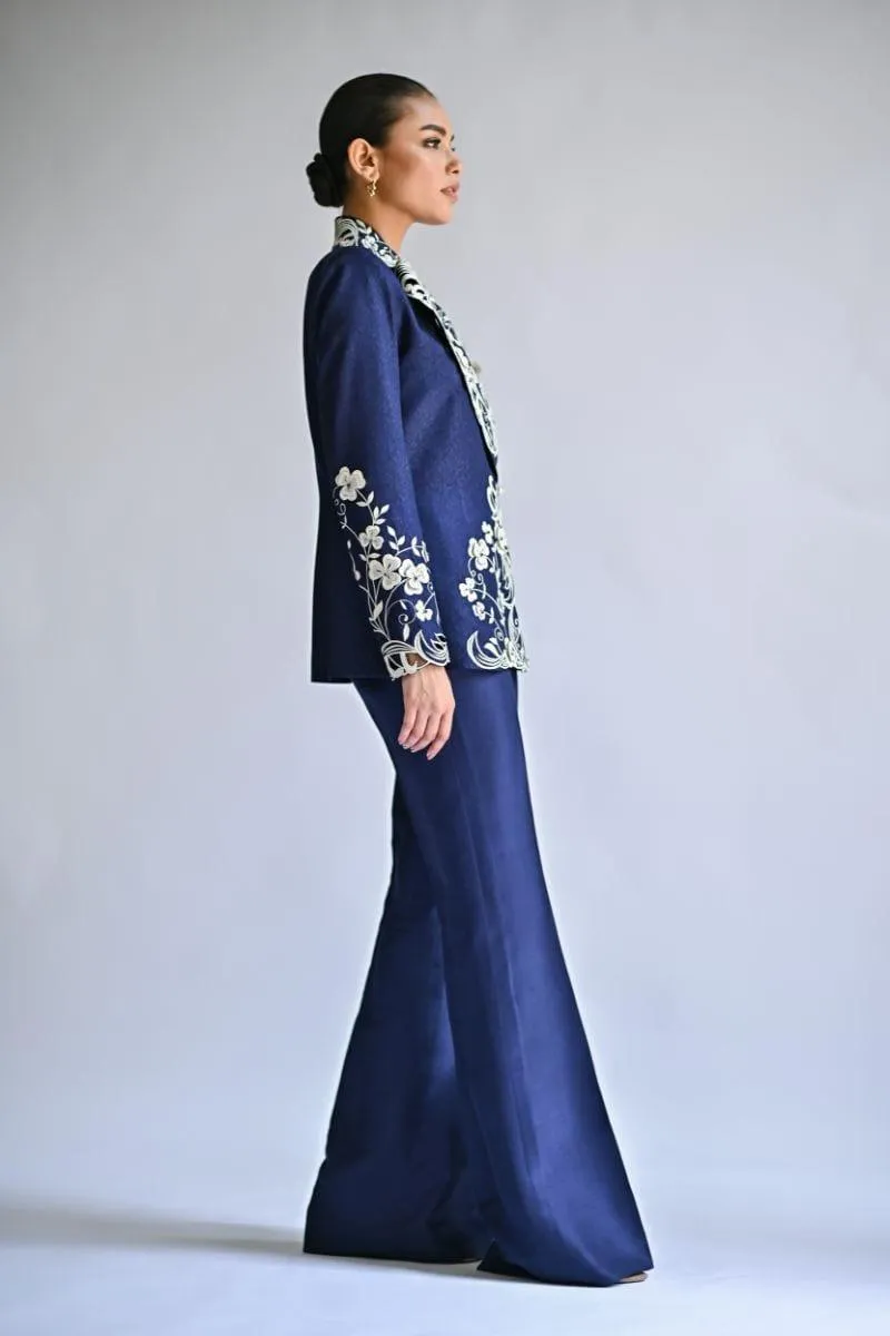 Sania Maskatiya - Yulia - SELF JAMAWAR - Midnight Blue  - 3 Piece