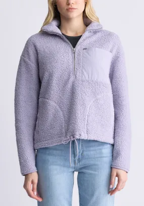 Sena Women's Sherpa Jacket with Chest Pocket, Thistle Purple - JK0036F