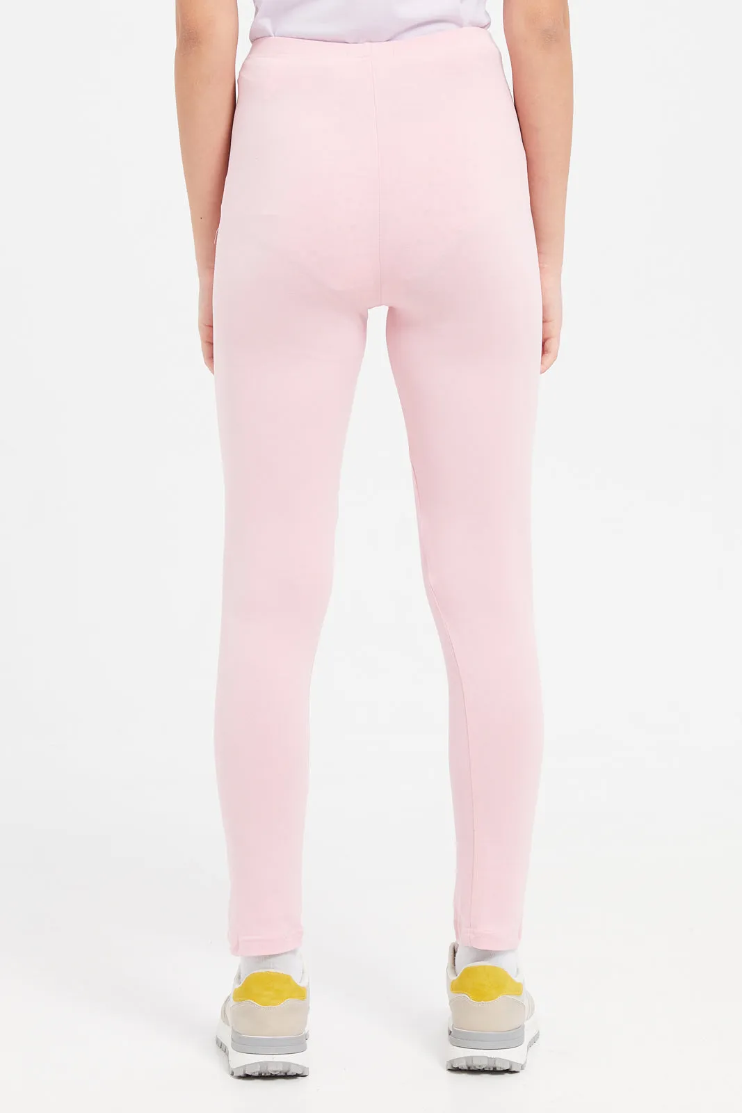 Senior Girls Pink Basic Leggings