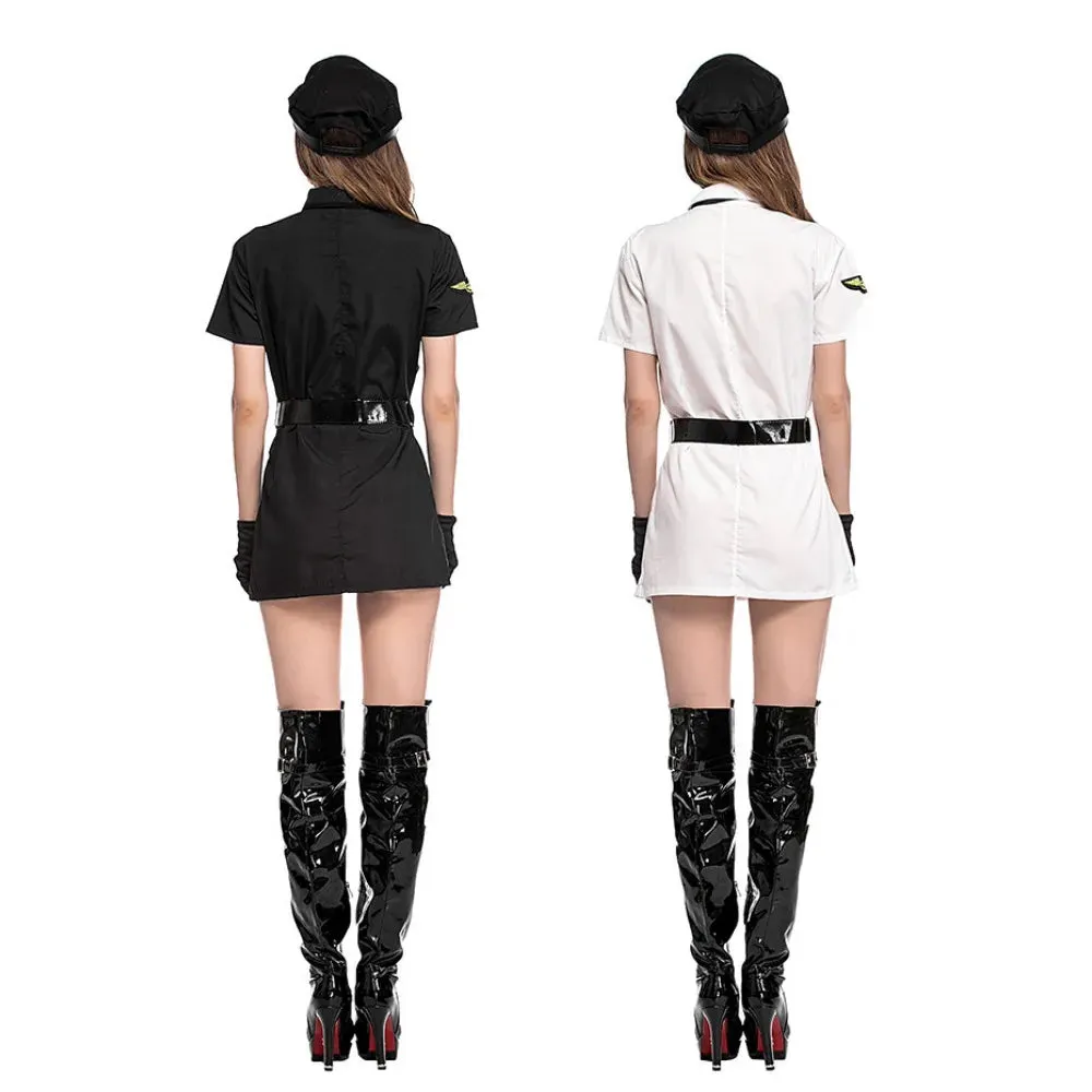 Sexy Halloween Pilot Captain Nightclub Female Cosplay Show Dance Cop Outfit