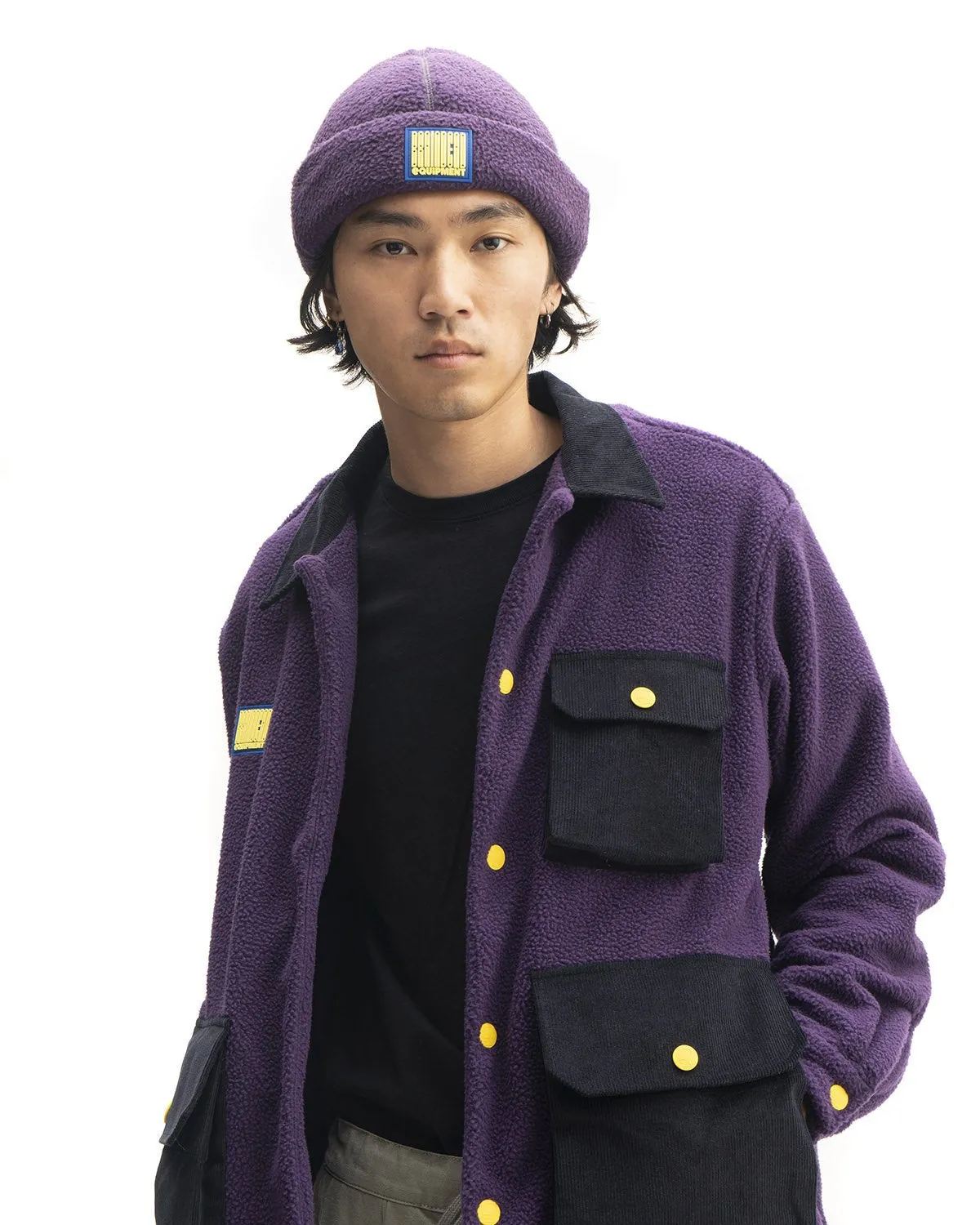 Sherpa Chore Coat - Purple/Navy