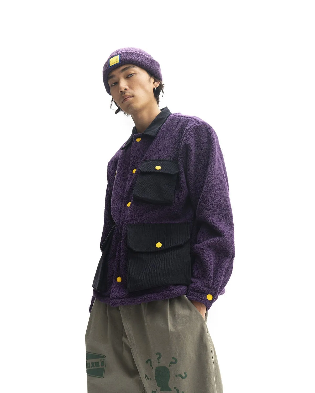 Sherpa Chore Coat - Purple/Navy