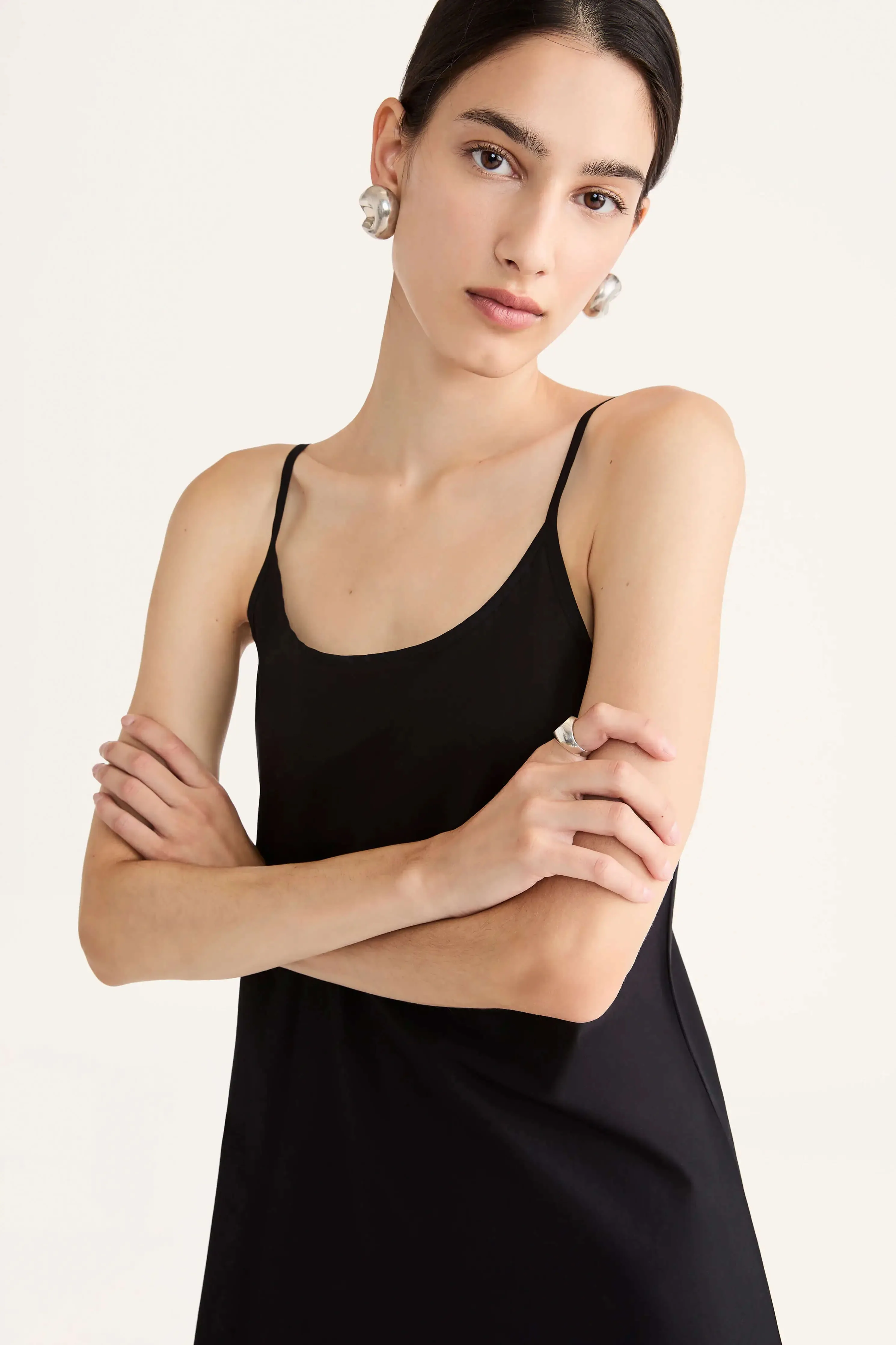 Short Slip Dress in Black