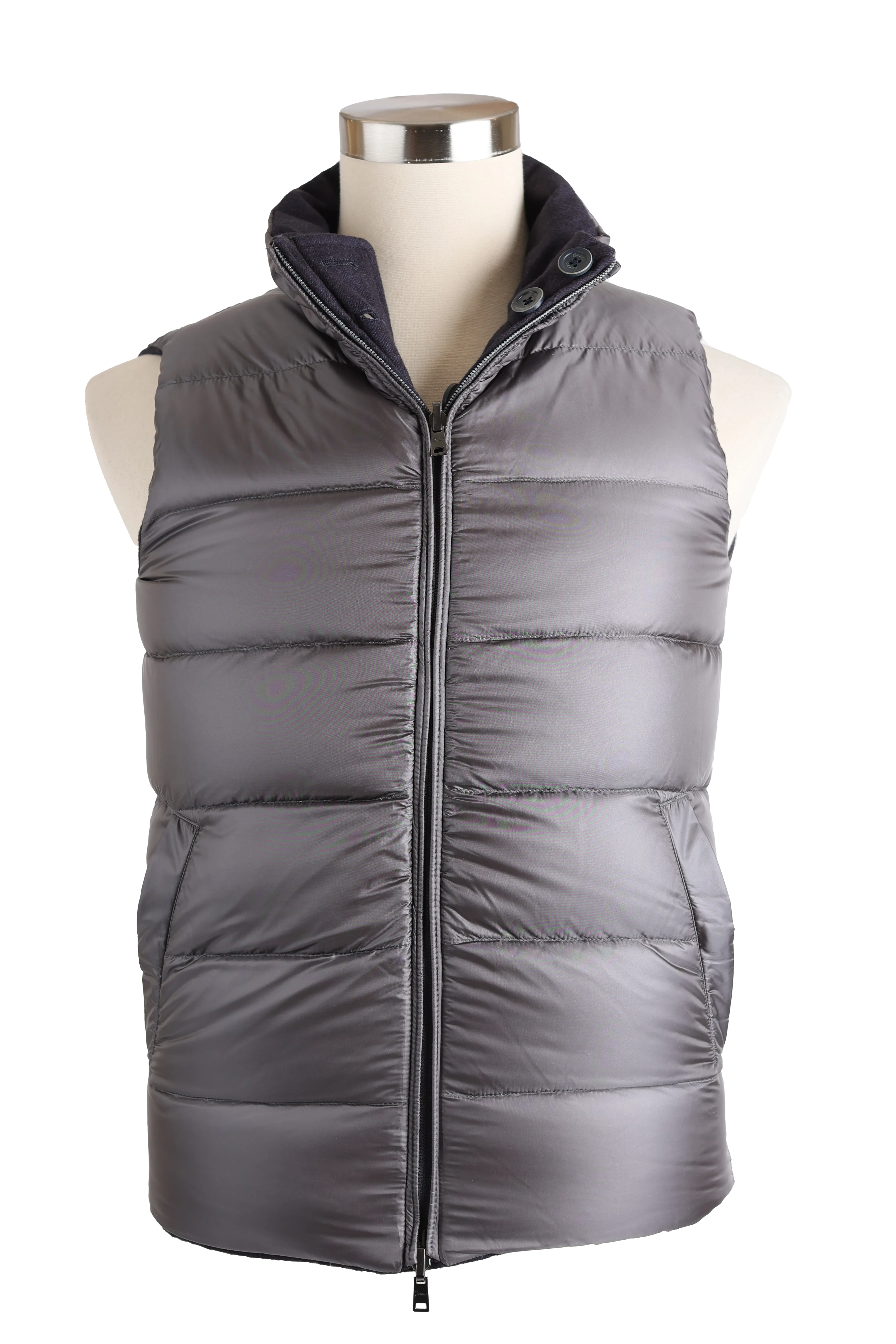 Silk-Cashmere Reversible Water Repellent Down Vest