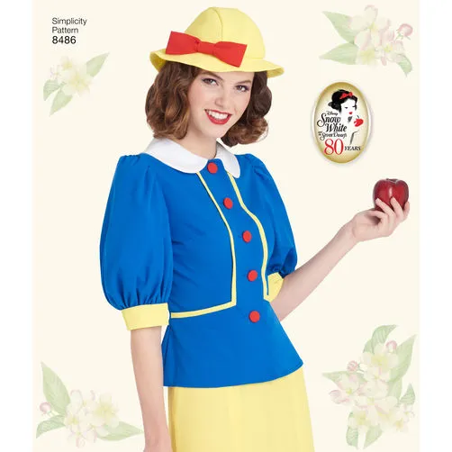 Simplicity 8486 1930s Snow White Dress and Hat Paper Sewing Pattern