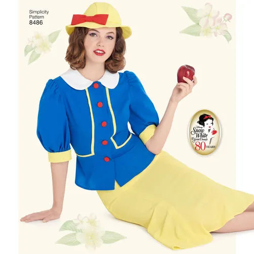 Simplicity 8486 1930s Snow White Dress and Hat Paper Sewing Pattern