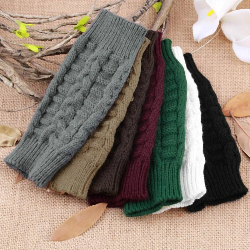 Soft and Warm Knitted Fingerless Winter Gloves