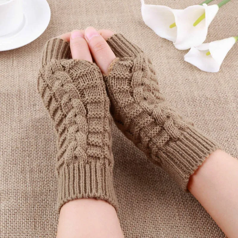 Soft and Warm Knitted Fingerless Winter Gloves