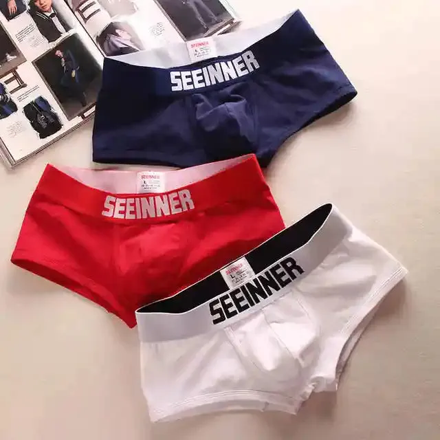 Solid with Letter 3Pcs Boxer Set