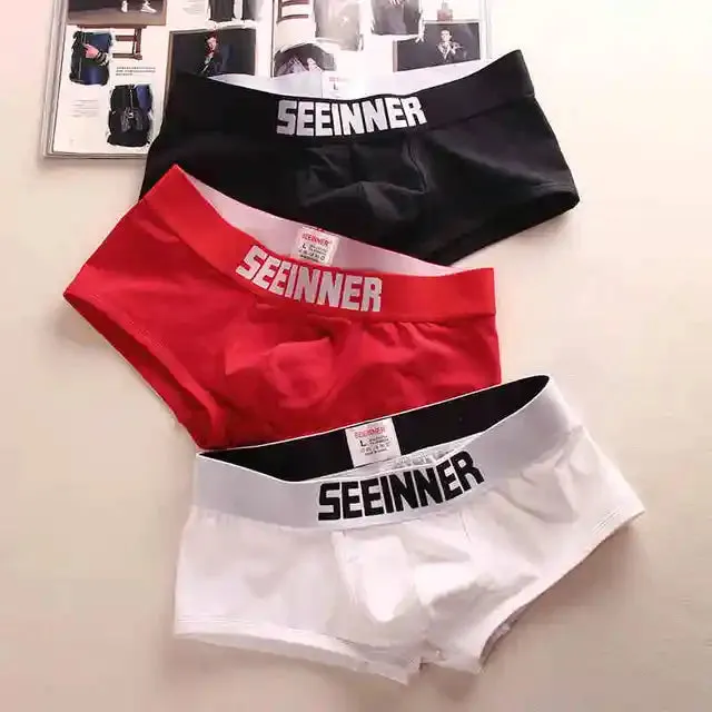 Solid with Letter 3Pcs Boxer Set