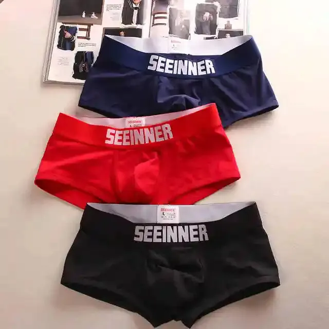 Solid with Letter 3Pcs Boxer Set