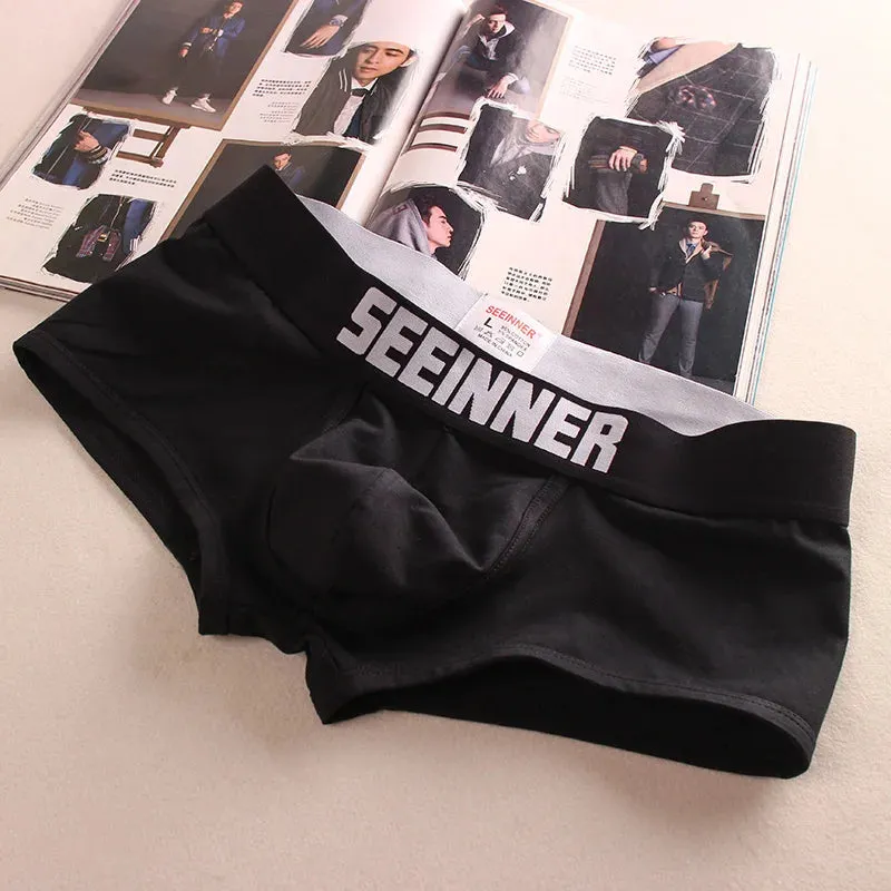 Solid with Letter 3Pcs Boxer Set