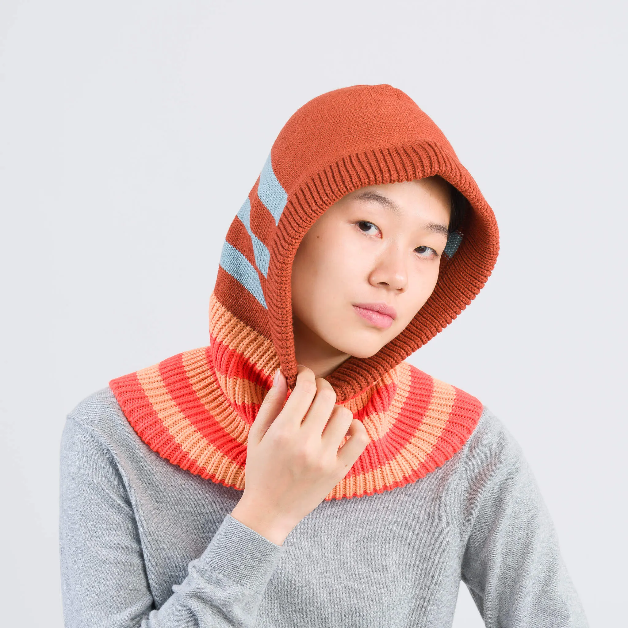 Sport Stripe Knit Hood