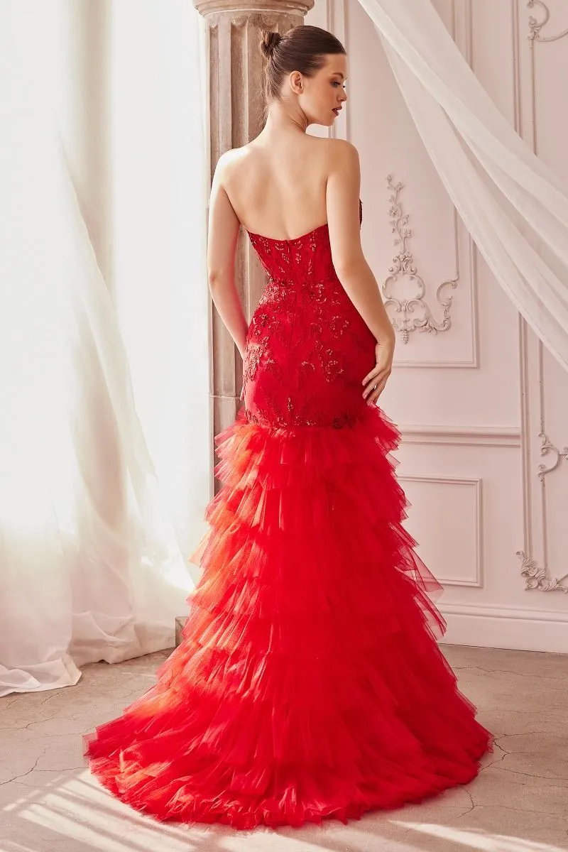 Strapless Lace & Tulle Mermaid Formal Evening Gown by Andrea & Leo Couture - A1255 - Special Occasion