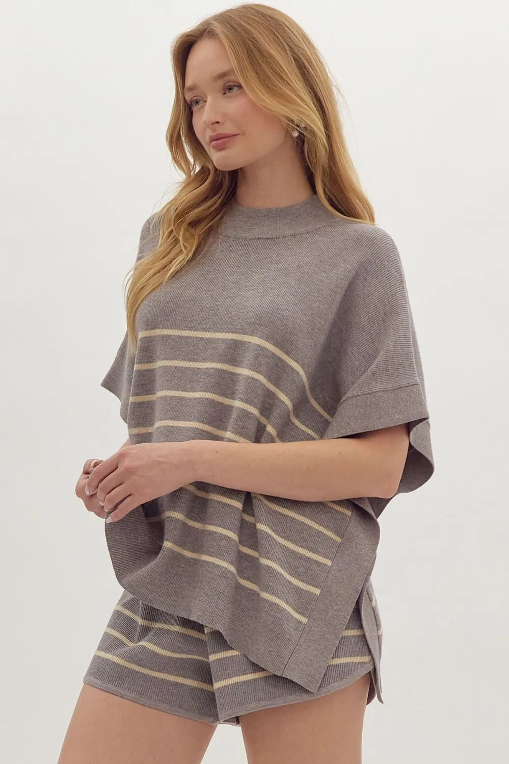 Striped Poncho Love Top