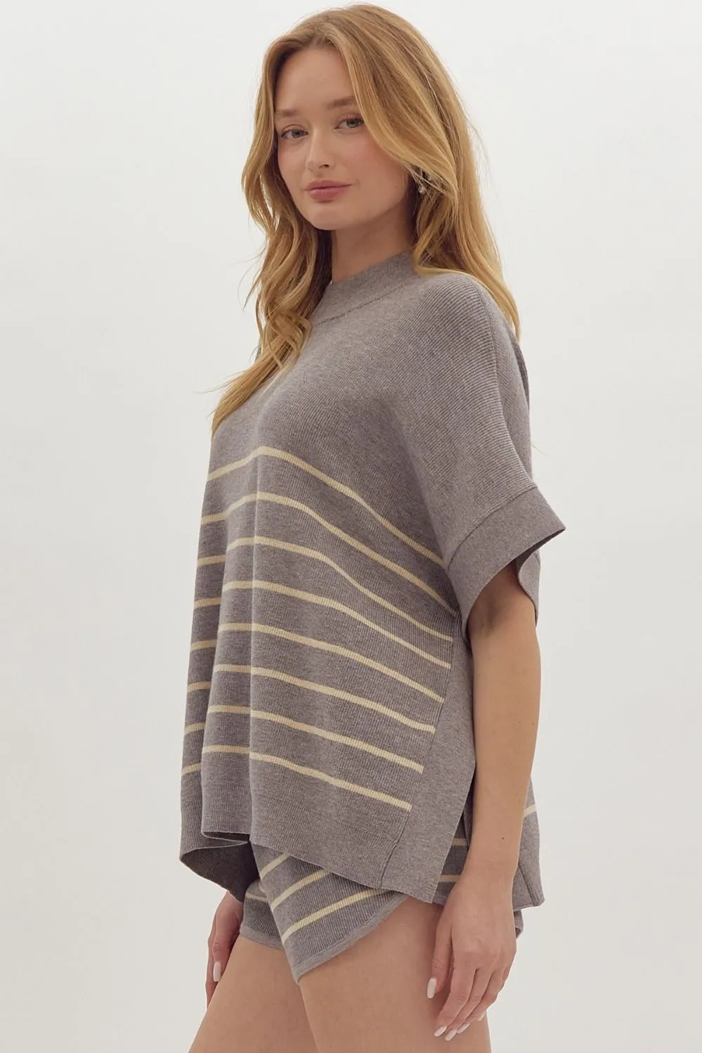 Striped Poncho Love Top