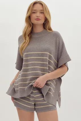 Striped Poncho Love Top