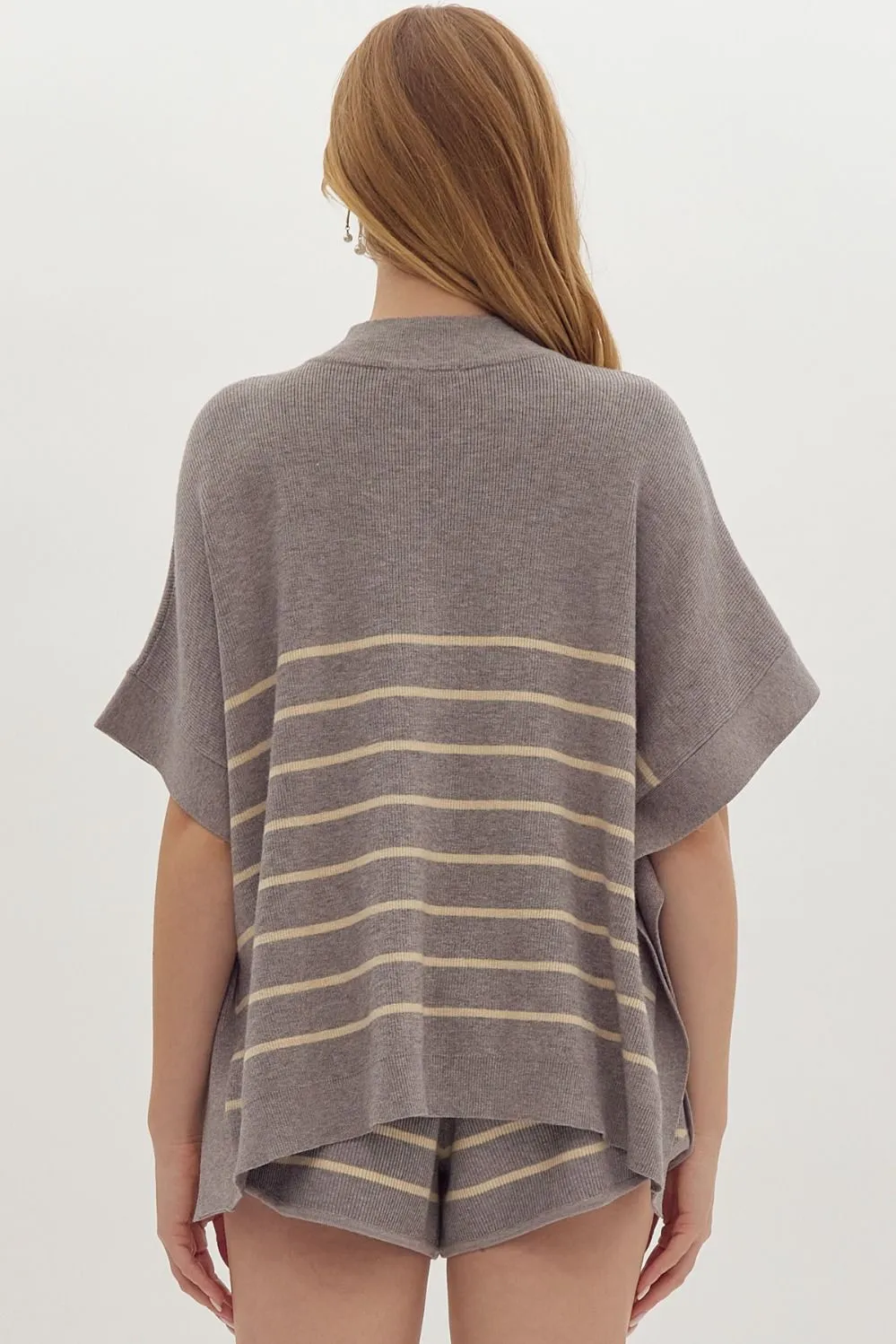 Striped Poncho Love Top