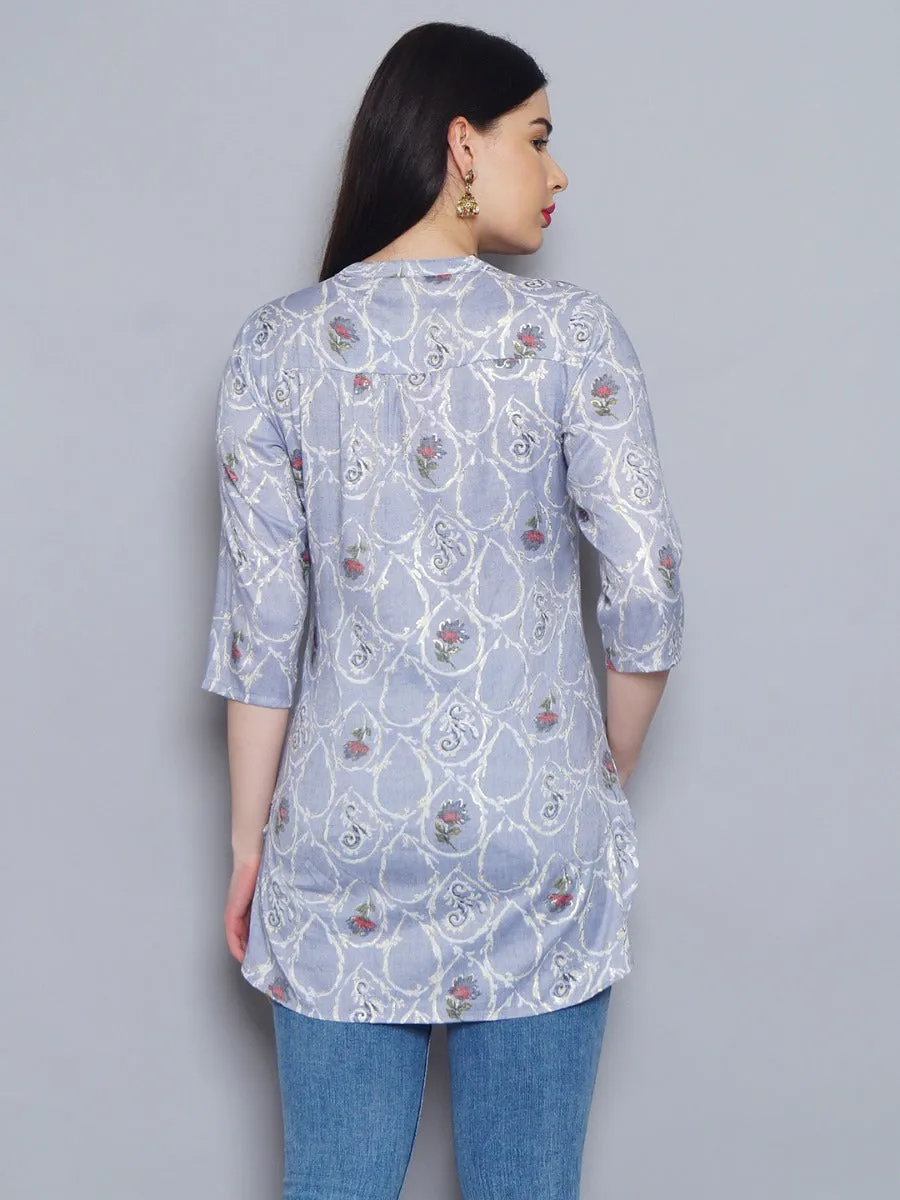 Stunning Lilac Floral Printed Tunic