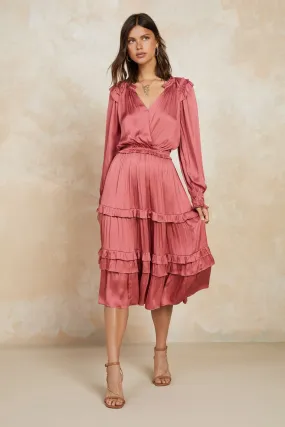 Surplice Neck Tiered Dress