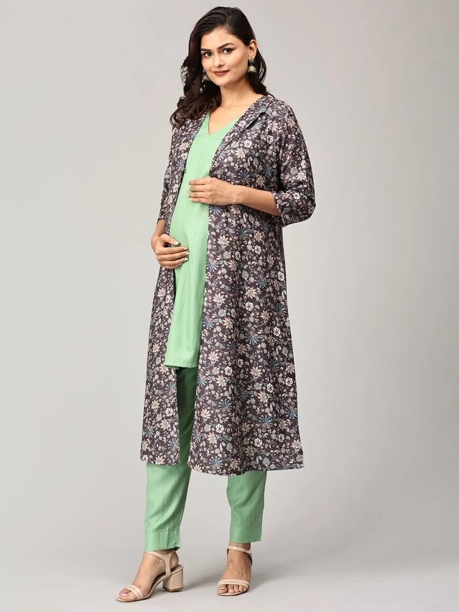 Sweet Sentiments Maternity and Nursing Winter Shacket Dress Set