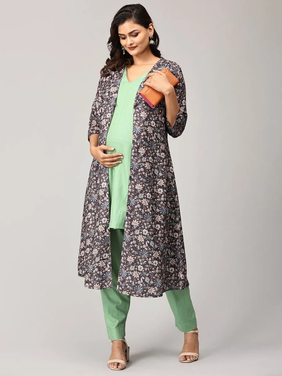 Sweet Sentiments Maternity and Nursing Winter Shacket Dress Set