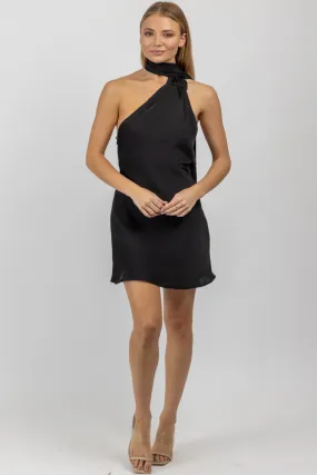 TAKE NOTICE BLACK OPEN BACK MINI DRESS