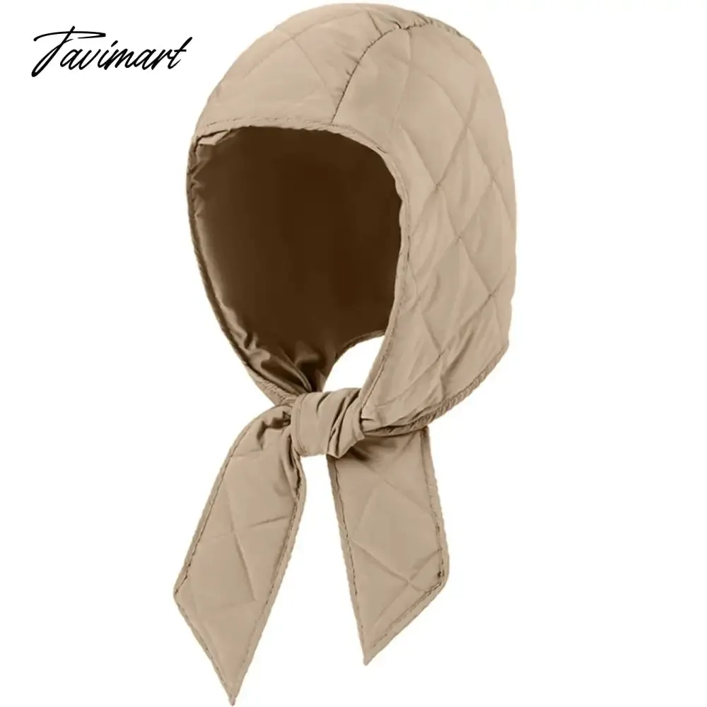 Tavimart Winter Warm Hats Balaclava For Women Men Fashion Design Quilted Headscarf Puffer Scarf Lightweight Portable Windproof Scarf Hat