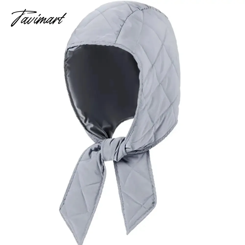 Tavimart Winter Warm Hats Balaclava For Women Men Fashion Design Quilted Headscarf Puffer Scarf Lightweight Portable Windproof Scarf Hat